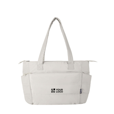 Saco tote poliéster reciclado acolchoado com bolso portátil 15,6'' 18 L