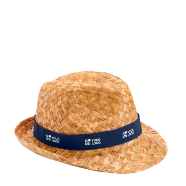 Chapéu de palha transpirável natural com fita personalizável
