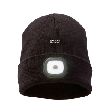 Gorro de malha elástico, canelado com LED frontal 92 g/m2