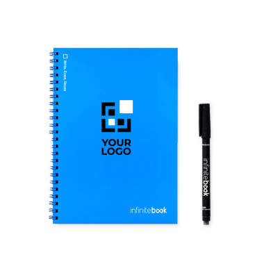 Caderno infinito com capa flexível e marcador, folhas A5 lisas