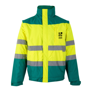 Casaco de trabalho unissexo, bicolor, de poliéster 180 g/m2 Velilla 