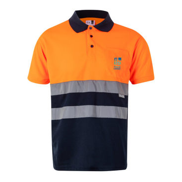 Polo trabalho bicolor poliéster 160 g/m2 Velilla 