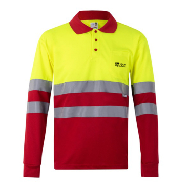Polo de trabalho manga comprida com refletores 160 g/m2 Velilla 