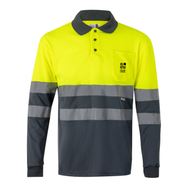 Polo de trabalho manga comprida fluorescente 160 g/m2 Velilla 