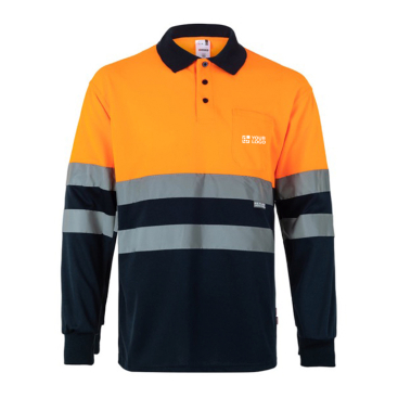 Polo de trabalho bicolor extragrande, manga comprida 160 g/m2 Velilla 