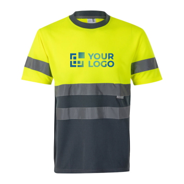 T-shirt de trabalho, refletores, poliéster 140 g/m2 Velilla 