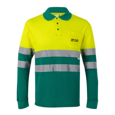 Polo piqué unissexo, manga comprida algodão/poliéster 150 g/m2 Velilla 