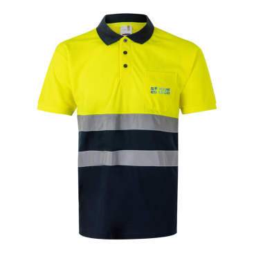 Polo de trabalho manga curta, poliéster olho perdiz 140 g/m2 Velilla 