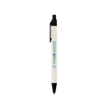 Caneta de alumínio reciclado de pacotes de leite, tinta azul