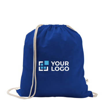 Mochila de cordão de algodão reciclado e poliéster 150 g/m2