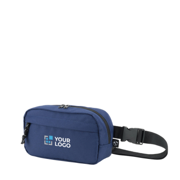Bolsa de cintura de poliéster reciclado com forro e 2 compartimentos