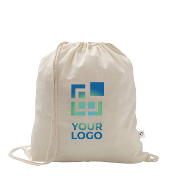 Mochila de cordão de algodão reciclado e poliéster 150 g/m2