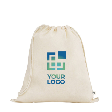 Mochila de cordão feita de algodão orgânico com pegas 140 g/m2