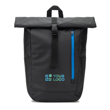 Mochila roll top de viagem em poliéster reciclado impermeável 14''