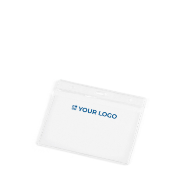 Identificador horizontal em plástico com furos para mosquetão 11x9cm
