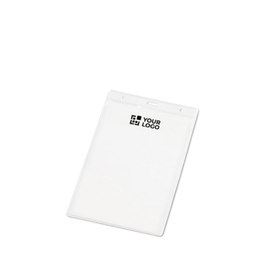 Identificador vertical em plástico com furos para mosquetão 11x17cm