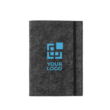 Bloco de notas com capa de feltro reciclado, folhas A5 pautadas