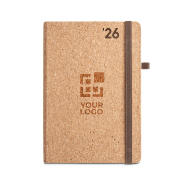Agenda publicitária com capa de cortiça vista principal