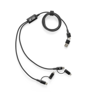 Cabo USB 6 em 1 ultrarrápido em alumínio e PET reciclado versátil