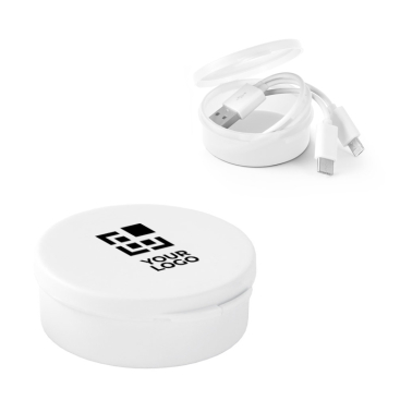 Cabo USB com 3 conetores em caixinha  cor branca real varias cores