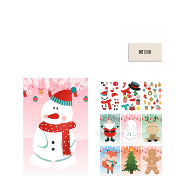Conjunto de Natal com seis folhas para colorir e autocolantes