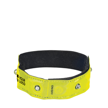 Pulseira refletora ajustável com 4 LEDs vermelhos e função de flash