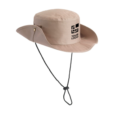 Chapéu tipo safari de poliéster com ilhós de ventilação