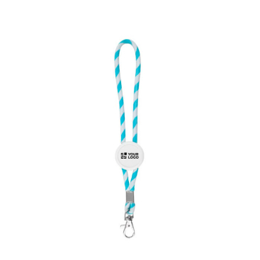 Porta-chaves alongado tipo lanyard que é ajustável e possui mosquetão vista principal