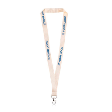 Lanyard clássico na cor natural de algodão orgânico 2cm vista principal