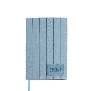 Caderno de PU texturizado e aplique personalizável, folhas A5 lisas