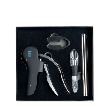 Conjunto de vinho glamoroso de aço inoxidável com 3 funções vista principal