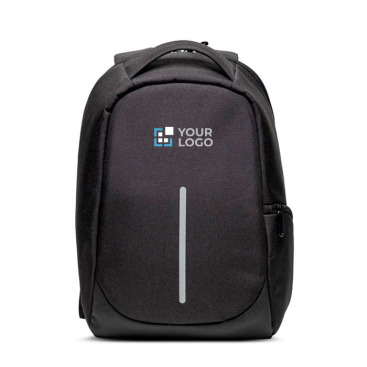 Mochila antirroubo de nylon para PC com bolso traseiro 15,6