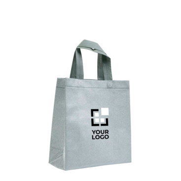 Saco de non-woven brilhante com purpurina e alças 130 g/m2 vista principal