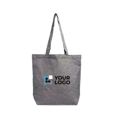 Saco dobrável de algodão reciclado com bolso interior 190 g/m2 vista principal