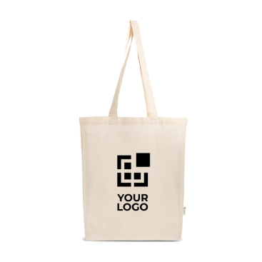 Saco de algodão e plástico reciclados com fole 140 g/m²