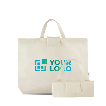 Saco de compras dobrável em algodão e plástico reciclados 140 g/m²