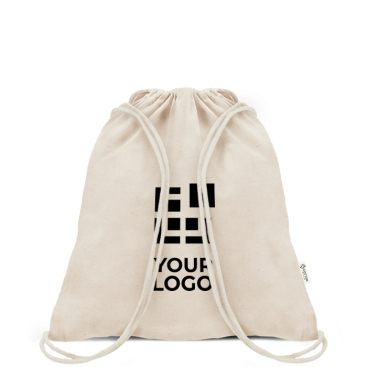 Mochila de cordões em algodão e plástico reciclados 140 g/m2