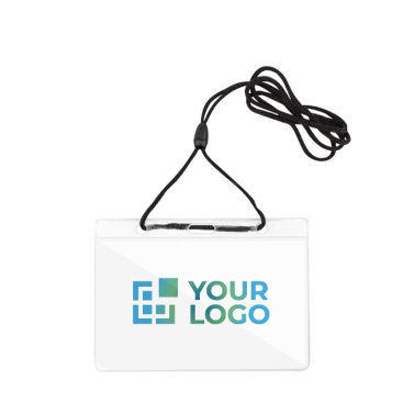 Porta-credenciais com cordão ajustável para pendurar 10,3 x 6,6 cm