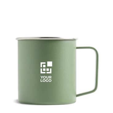 Caneca de aço inoxidável reciclado com design moderno e asa 400 ml