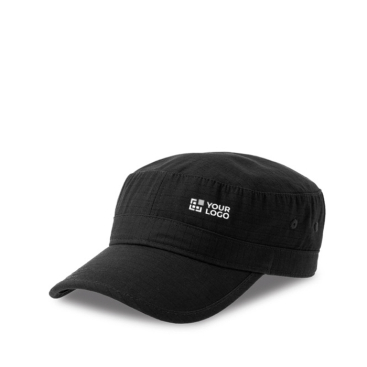 Boné estilo militar de algodão com fecho de velcro 215 g/m2