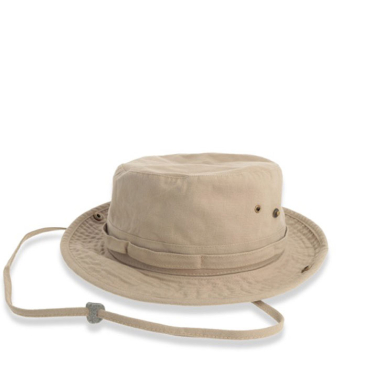 Chapéu de algodão reciclado e orgânico com cordão 260 g/m2
