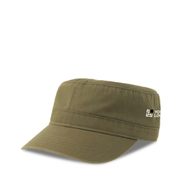 Boné militar com borda semicurva de algodão ecológico 280 g/m2