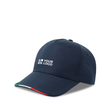 Boné de basebol de poliéster reciclado com pala italiana 220 g/m2