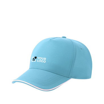 Boné de basebol de poliéster reciclado de 5 painéis 220 g/m2