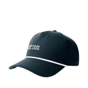 Boné de basebol de 5 painéis com cordão em contraste e fecho snapback