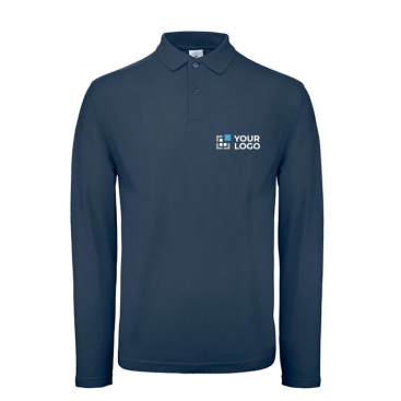 Polo de algodão de manga comprida para homem 180 g/m2 B&C vista principal