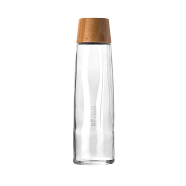 Garrafa de vidro sustentável premium com tampa de bambu 750 ml