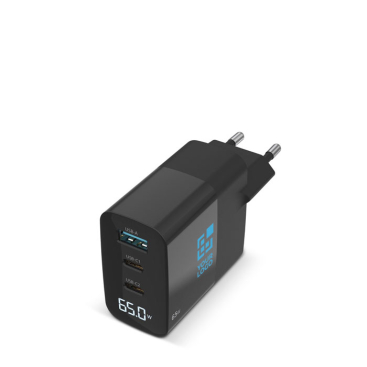 Carregador de parede para carregar vários dispositivos e ecrã LED 65 W vista principal