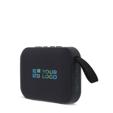 Colunas Bluetooth pretas pequenas portáteis de forma retangular vista principal
