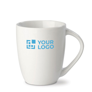 Caneca de porcelana com grande pega triangular feita na UE 270 ml vista principal